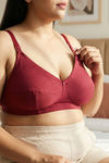 Zivame True Curv Maternity Double Layered Non Wired Full Coverage Nursing Bra - Beet Red — thumbnail 5